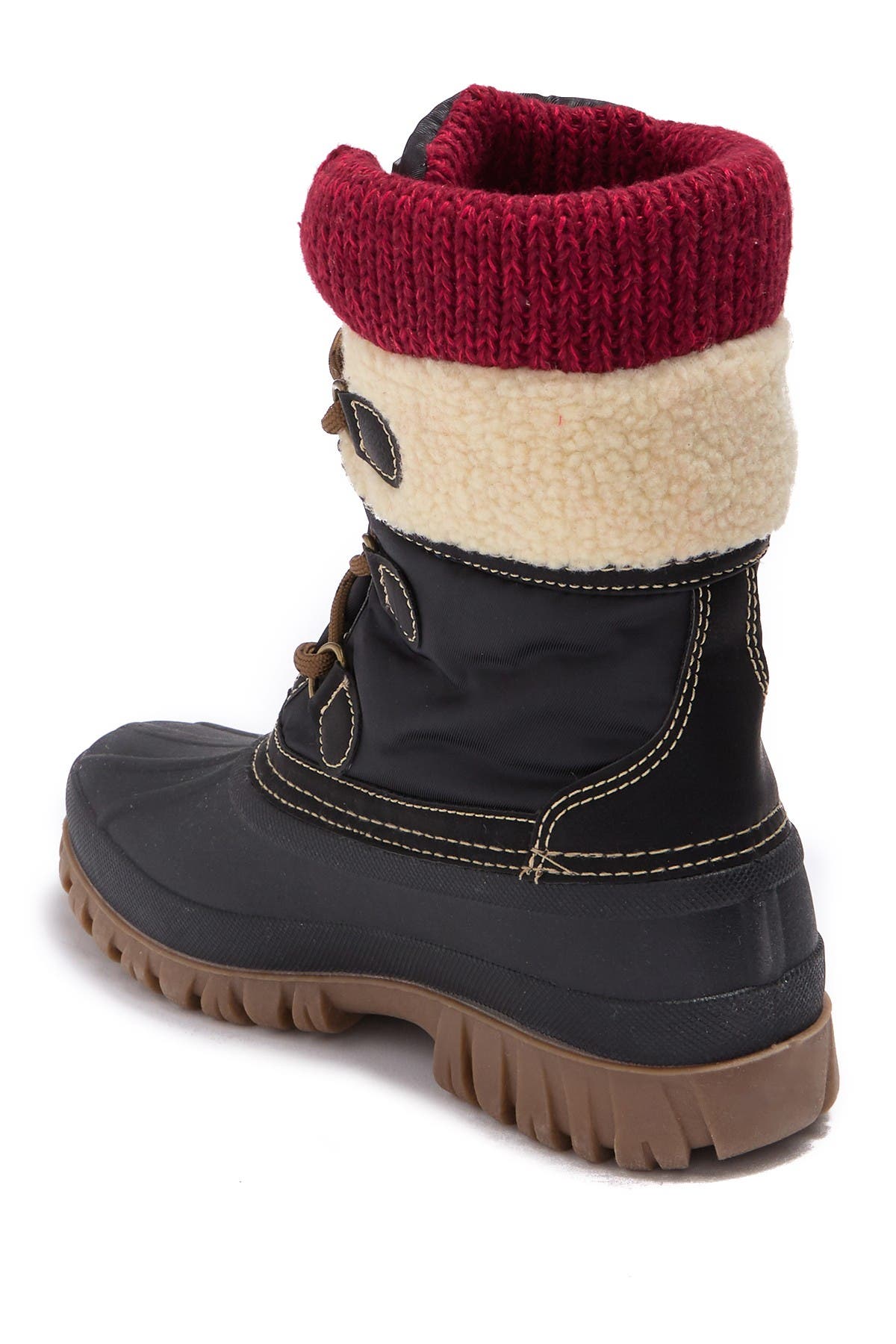 Cougar Cove Woven Cuff Faux Fur Lined Waterproof Boot, Main, color, 