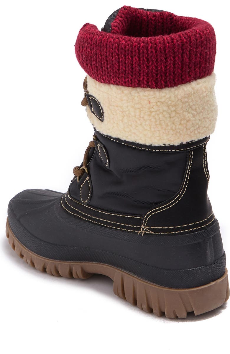 Cougar Cove Woven Cuff Faux Fur Lined Waterproof Boot, Main, color,