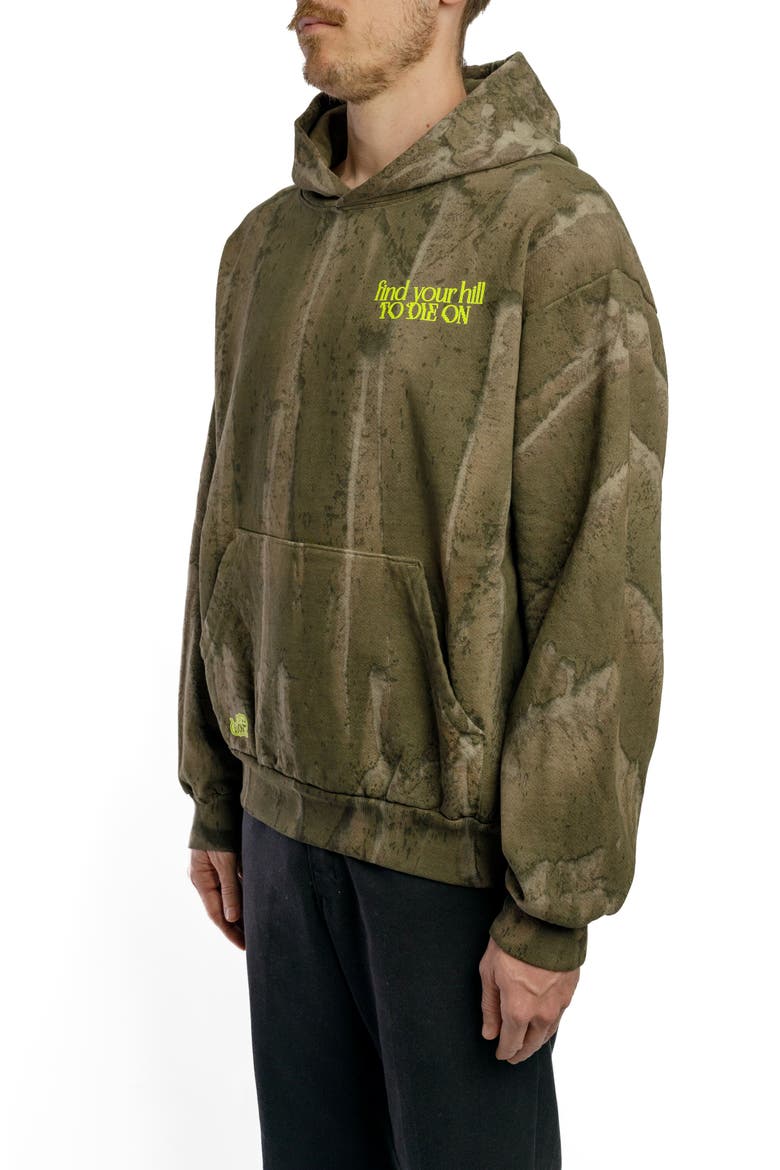 Slalom Possum Drip Dye Heavyweight Hoodie, Alternate, color, Olive