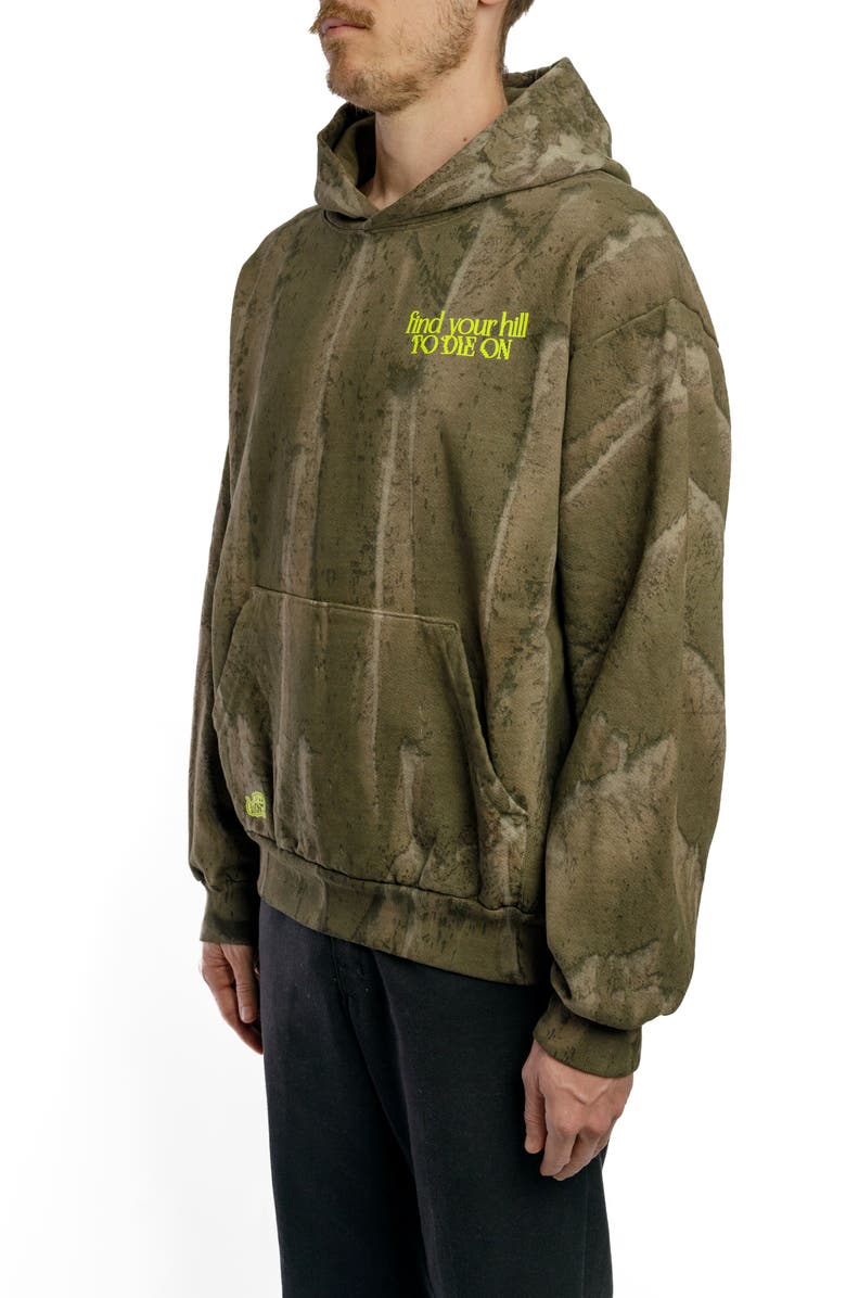 Vardagen Slalom Possum Drip Dye Heavyweight Hoodie, Alternate, color, Olive