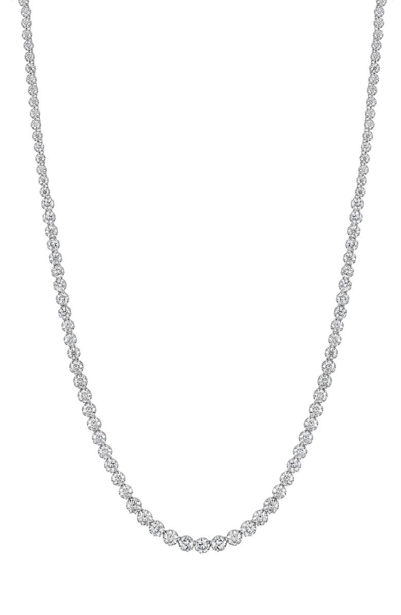 FZN Moissanite Tennis Necklace, Main, color, Silver