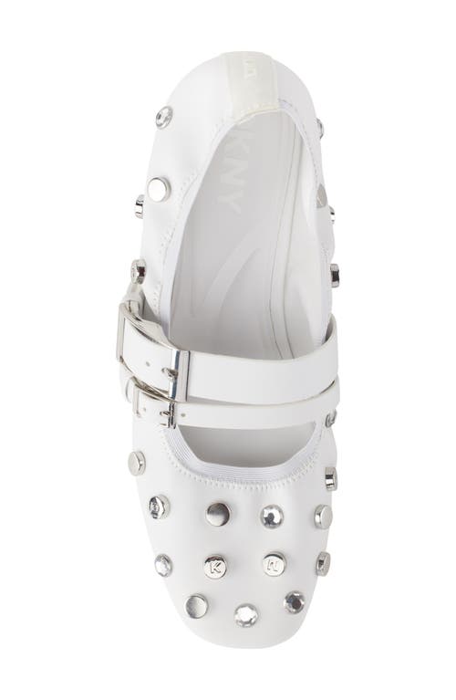 Dkny Davey Stud Ballet Flat In White