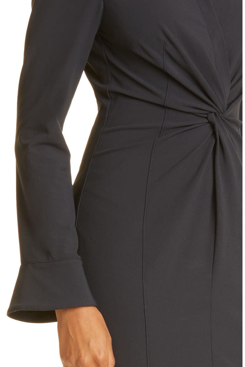 Mckenna Long Sleeve Midi Dress, Alternate, color, BLACK