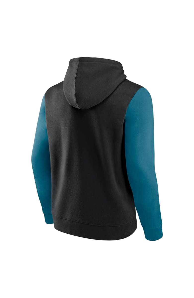 FANATICS Men's Fanatics Black/Teal Jacksonville Jaguars Outline Pullover Hoodie, Alternate, color, Black