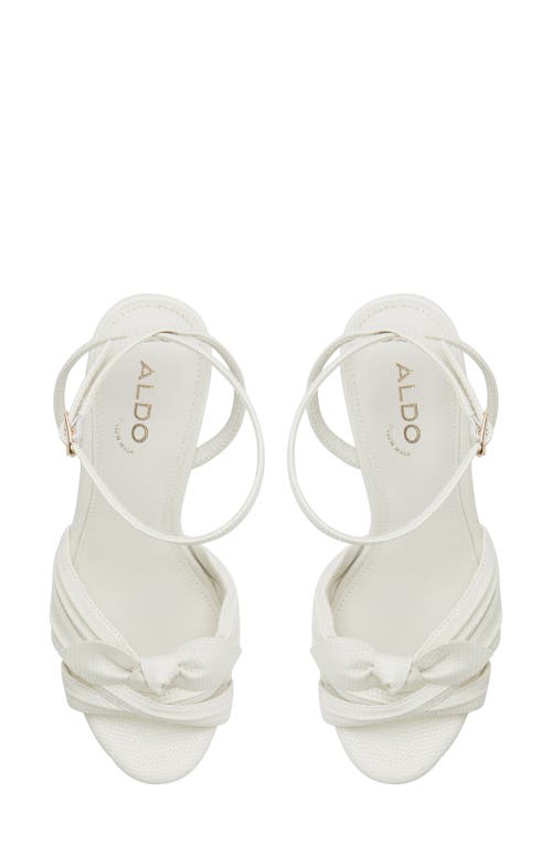 Aldo Tainah Ankle Strap Platform Wedge Sandal In White