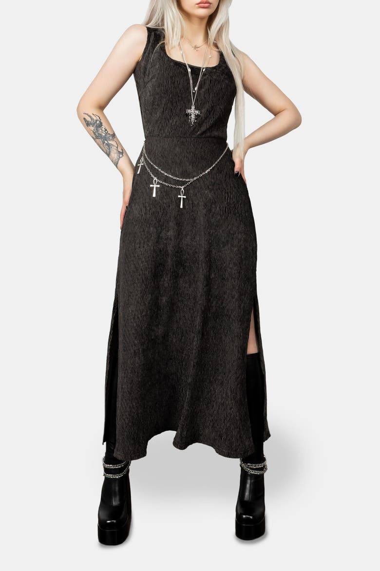 Thekla Dress With Charm Belt, Main, color, Grey