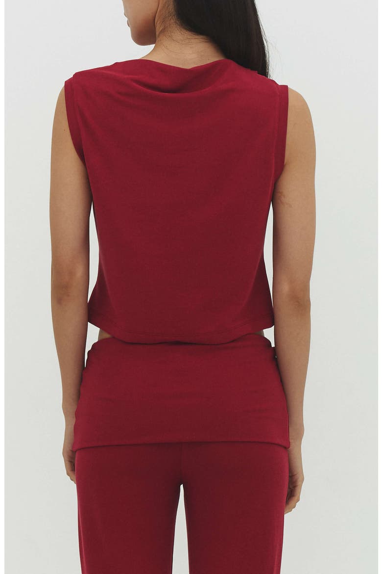 Asymmetric Pleat Sleeveless Top, Alternate, color, RASBERRY