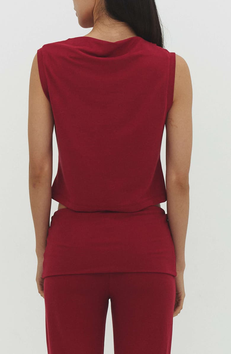 Find Me Now Asymmetric Pleat Sleeveless Top, Alternate, color, Rasberry