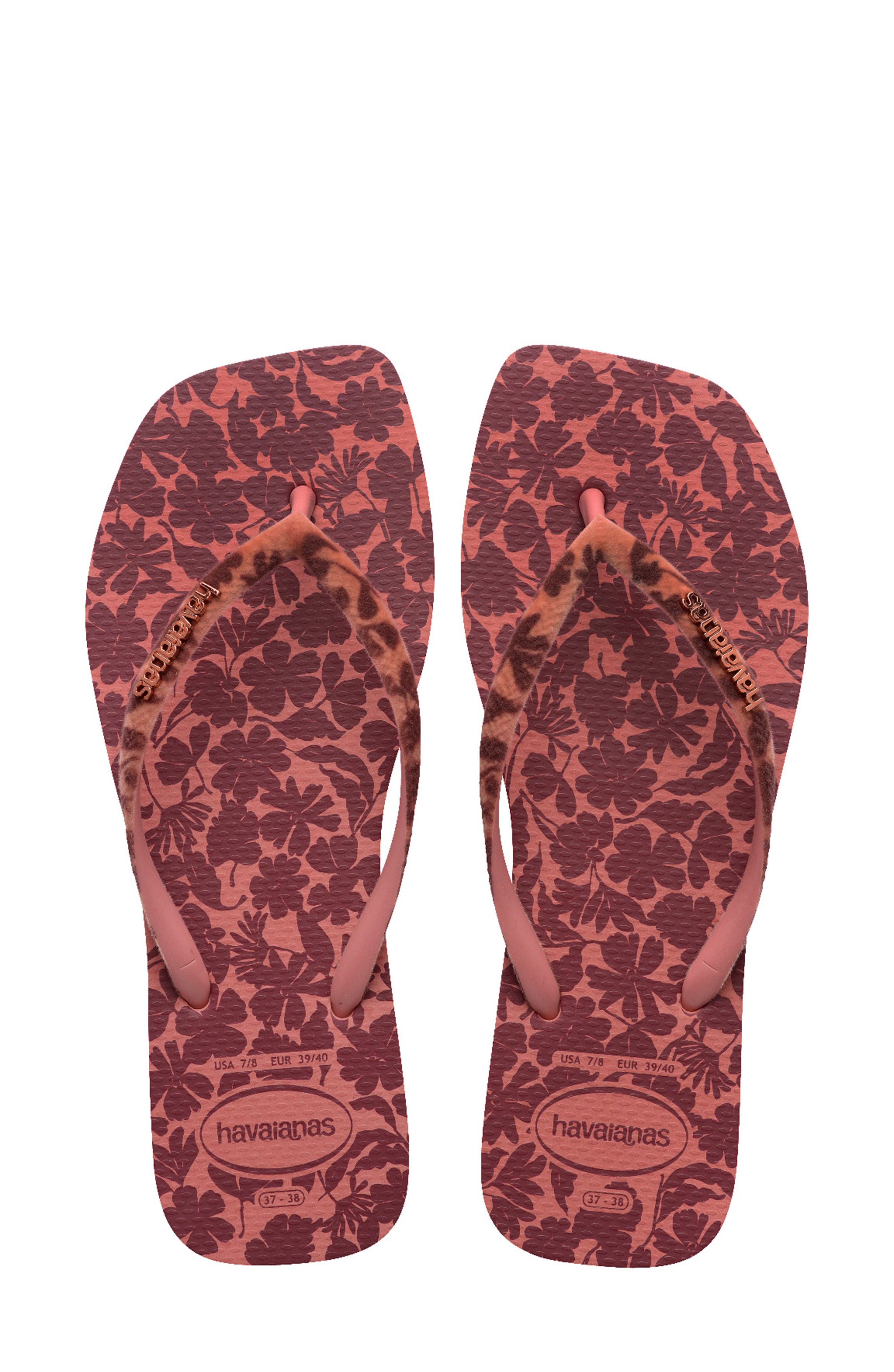 Flocked Strap Flip Flop, Alternate, color, CANYON CLAY