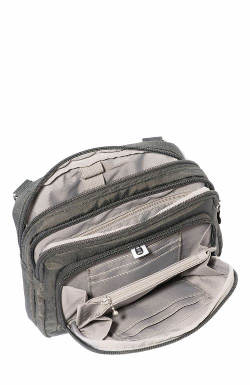 Baggallini Triple Zip Small Convertible Crossbody Bag In Charcoal