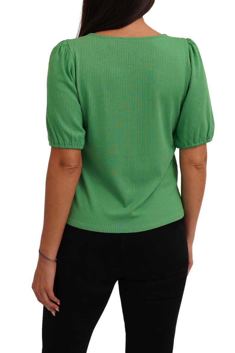 Bow Tie Front Short Sleeve Top, Alternate, color, LIME