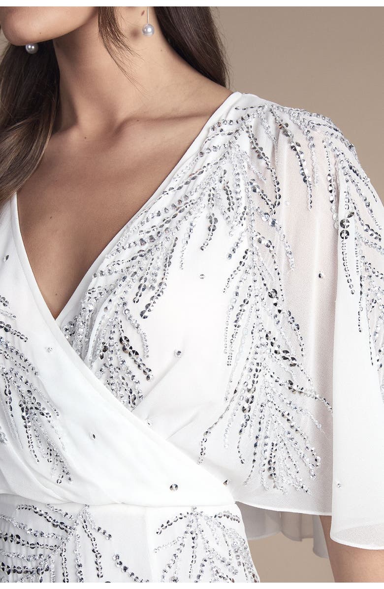 Coast Angel Sleeve Maxi Wedding Dress, Alternate, color, Ivory