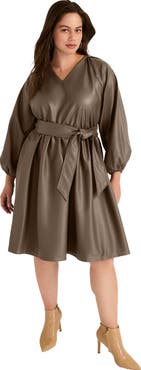 June + Vie Faux Leather Dress