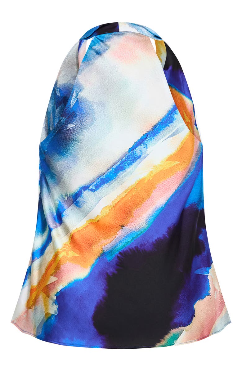 City Chic Print Cowl Neck Sleeveless Satin Top, Alternate, color,