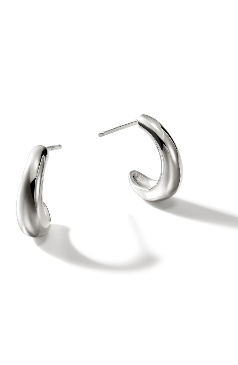 John Hardy Surf J Hoop Earrings, Sterling Silver, 15.5mm, Main, color, Silver