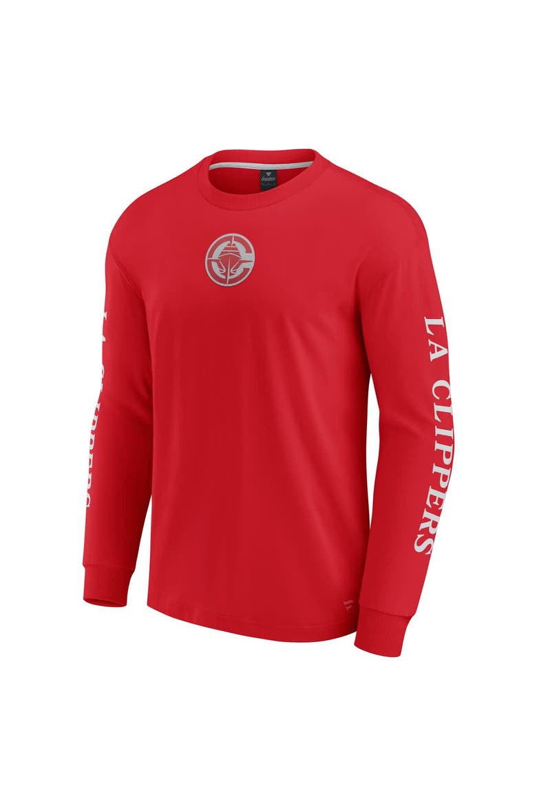 Men's Fanatics Red LA Clippers Elements Strive Long Sleeve T-Shirt, Alternate, color, Red