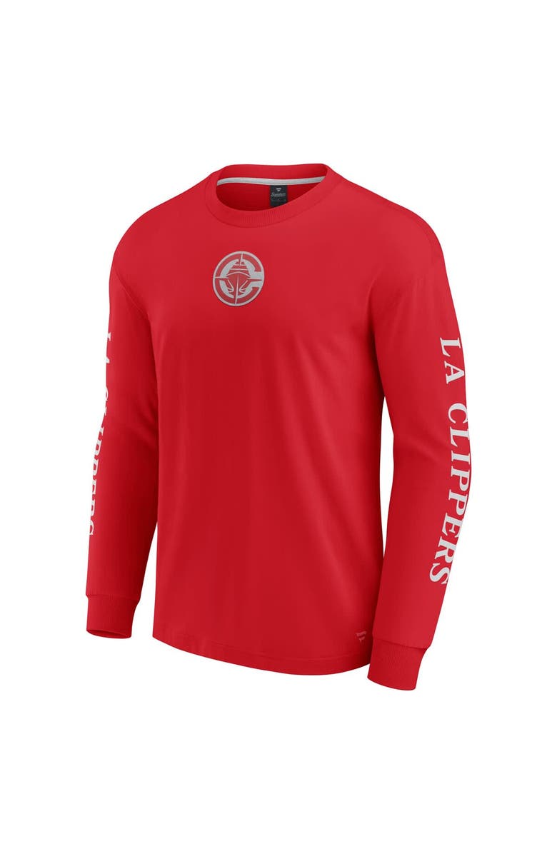 FANATICS Men's Fanatics Red LA Clippers Elements Strive Long Sleeve T-Shirt, Alternate, color, Red
