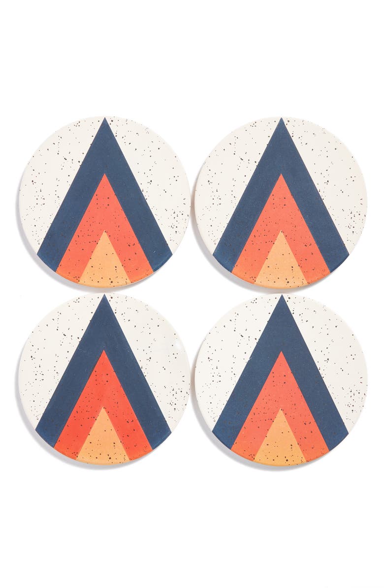 TRAMAKE Arrowhead Set of 4 Ceramic Coasters, Main, color,