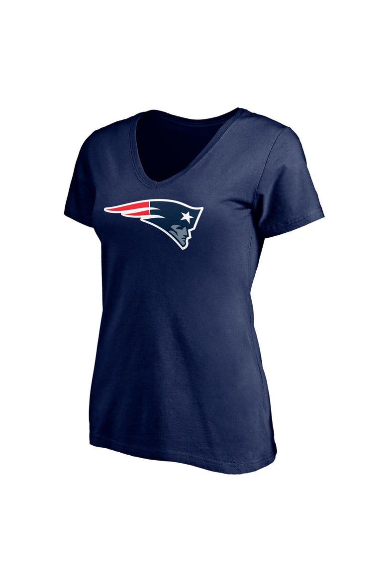 Women's Mac Jones Navy New England Patriots Plus Size Fair Catch Name & Number V-Neck T-Shirt, Alternate, color, Navy