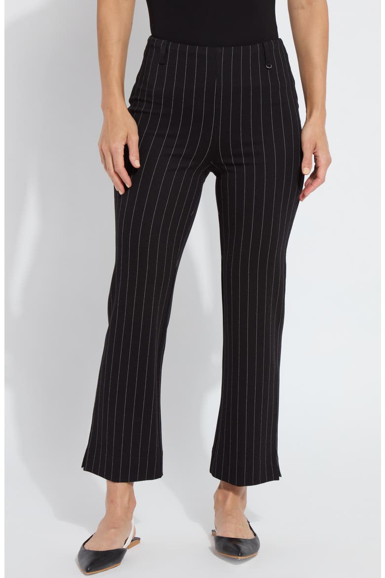Pinstripe Baby Boot Ankle Pants, Main, color, BLACK SOFT SOOTHING STRIPE