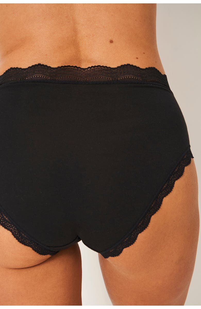 Stripe & Stare High Rise Knicker Four Pack, Alternate, color, Black
