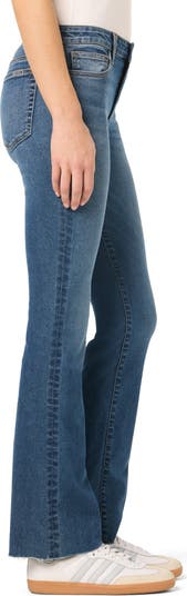 Raw Hem Mid Rise Bootcut Jeans