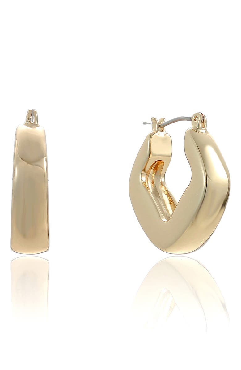 Ettika Square Bubble Hoop Earrings, Main, color, Gold