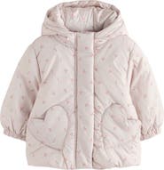 NEXT Kids' Water Resistant Ditsy Hooded Puffer Jacket