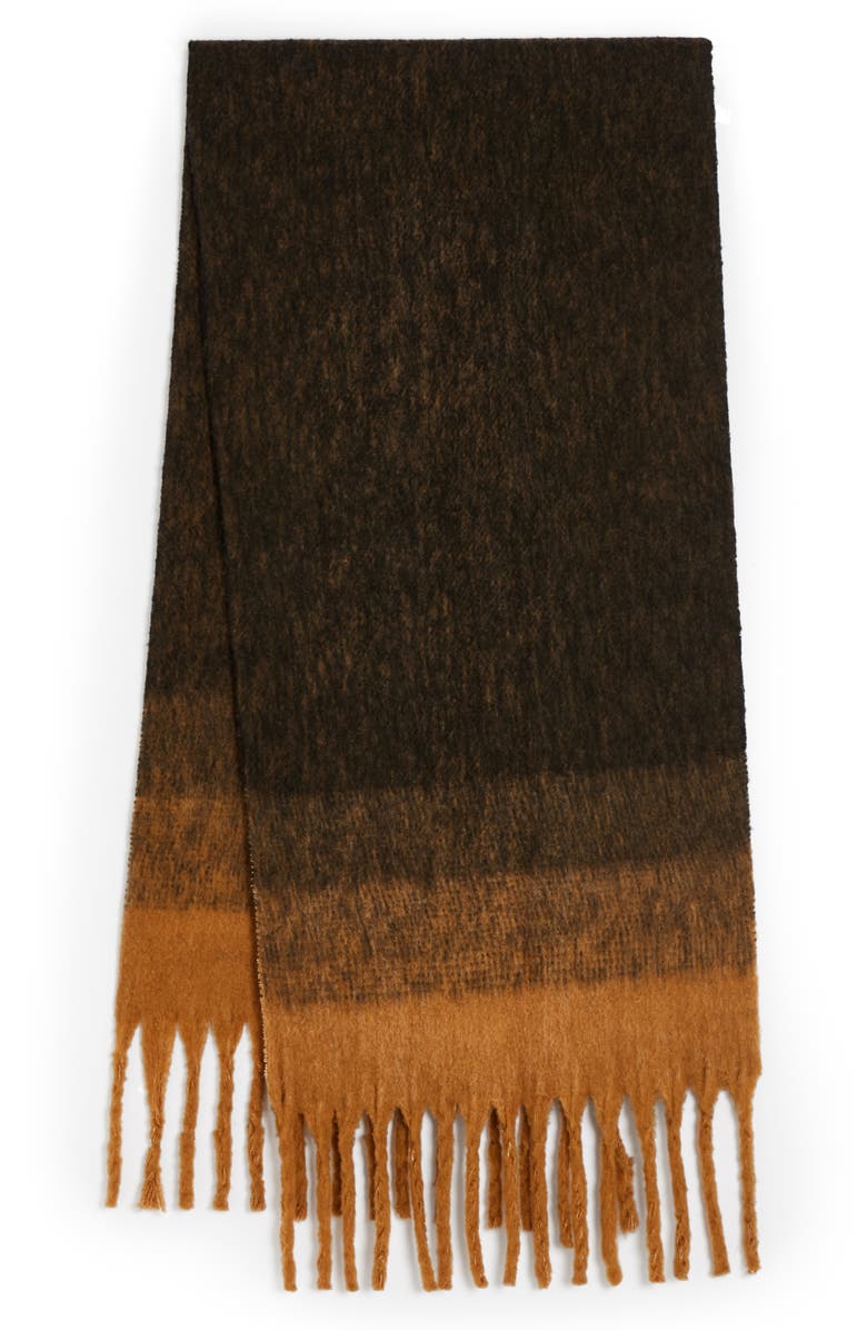 AllSaints Fuzzy Ombré Wool Blend Scarf, Alternate, color,