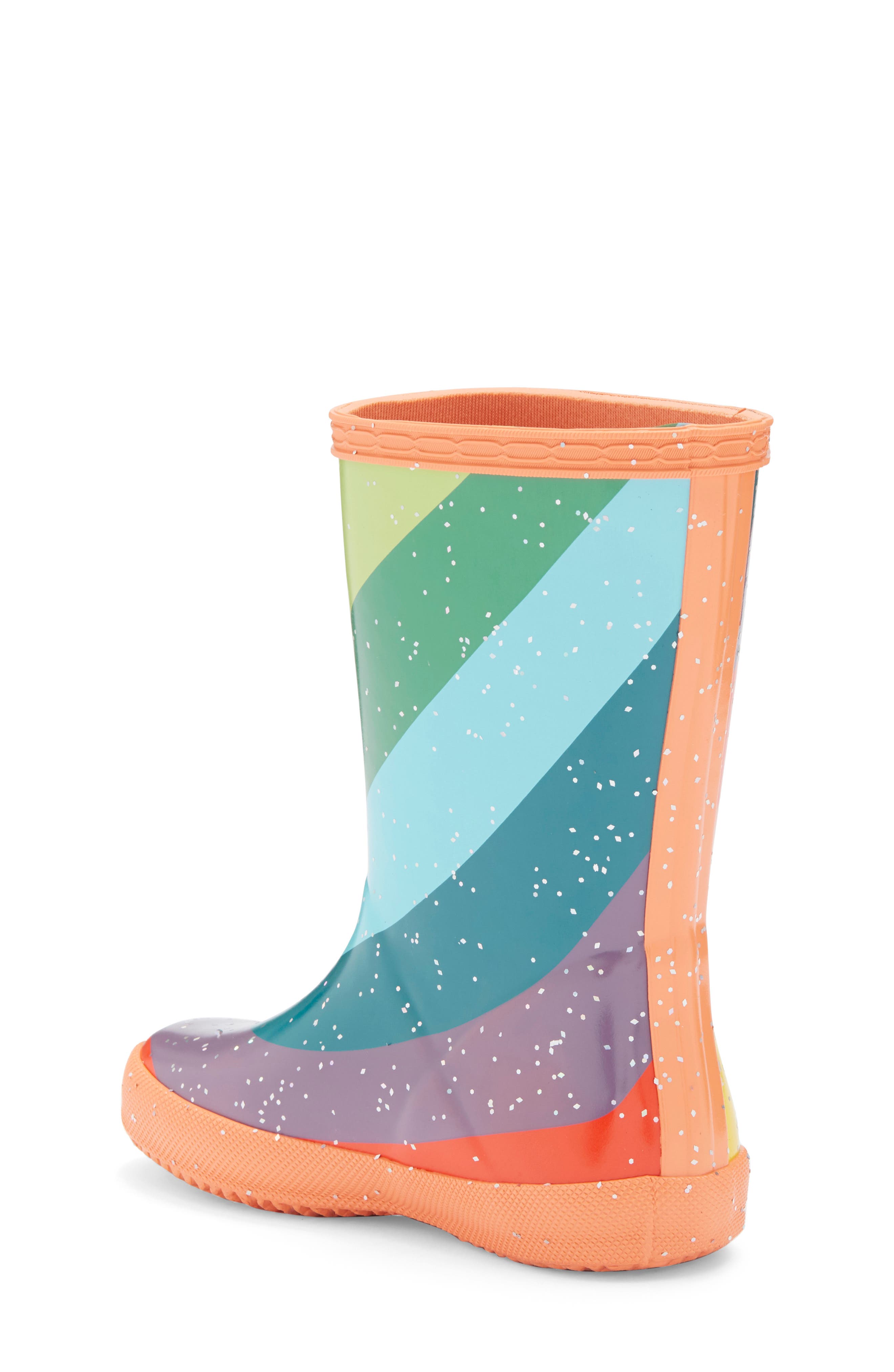 Hunter Kids' Original First Classic Glitter Rain Boot, Alternate, color, Optimistic Orange