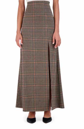 Ookie & Lala Plaid High Waist Maxi Skirt