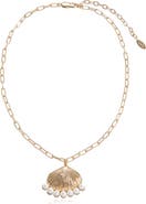 Ettika Faux Pearl Shell Pendant Necklace
