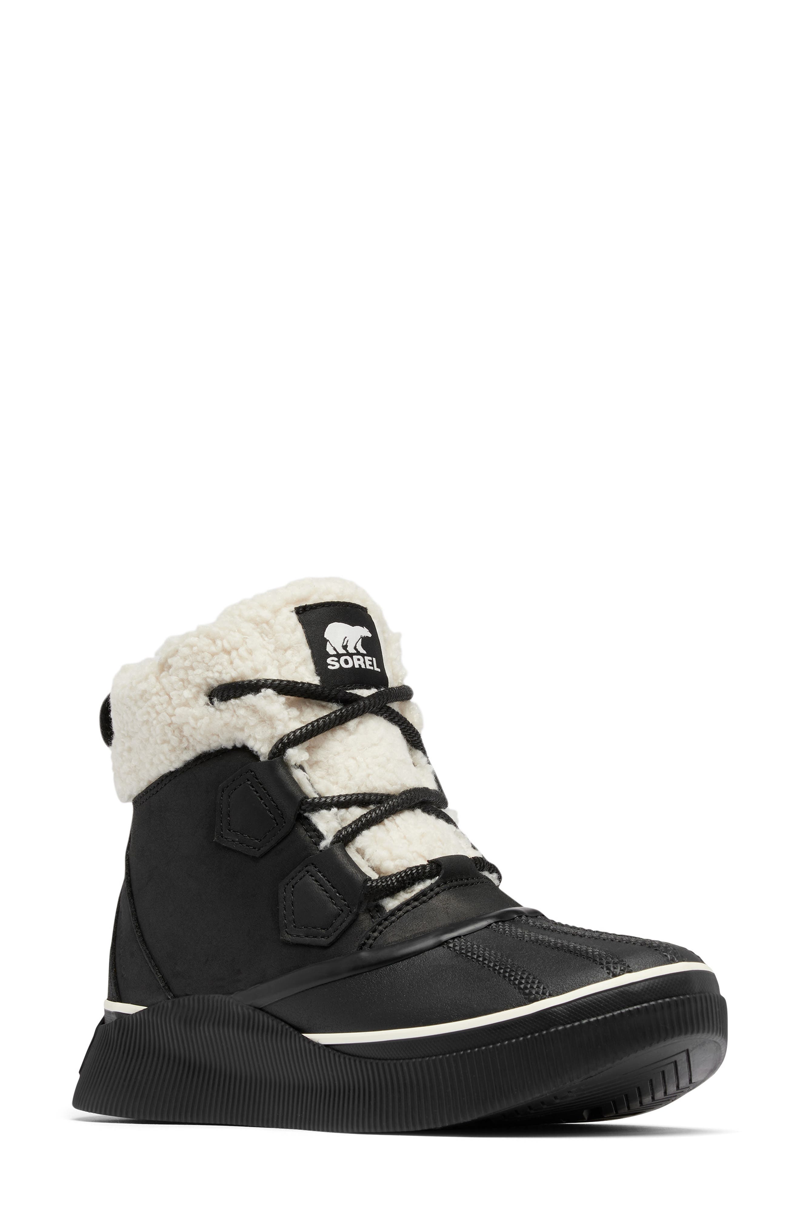 SOREL Out N About IV Chillz Waterproof Duck Boot, Main, color, Black/ Chalk