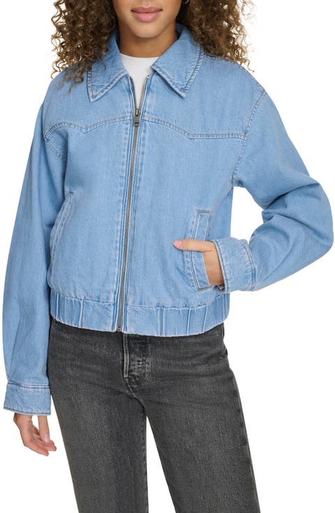 Western Denim Bomber Jacket