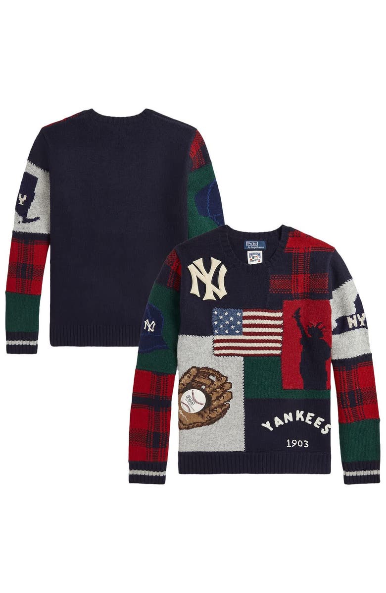 Polo Ralph Lauren Men's Polo Ralph Lauren  Navy New York Yankees Wool Pullover Sweater, Main, color, 