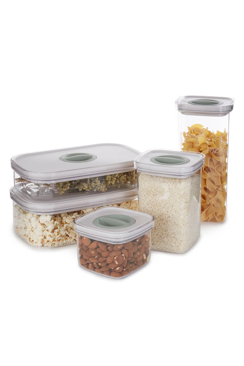 Leo 5-Piece Smart Seal Food Container Set, Alternate, color, WHITE MULTI