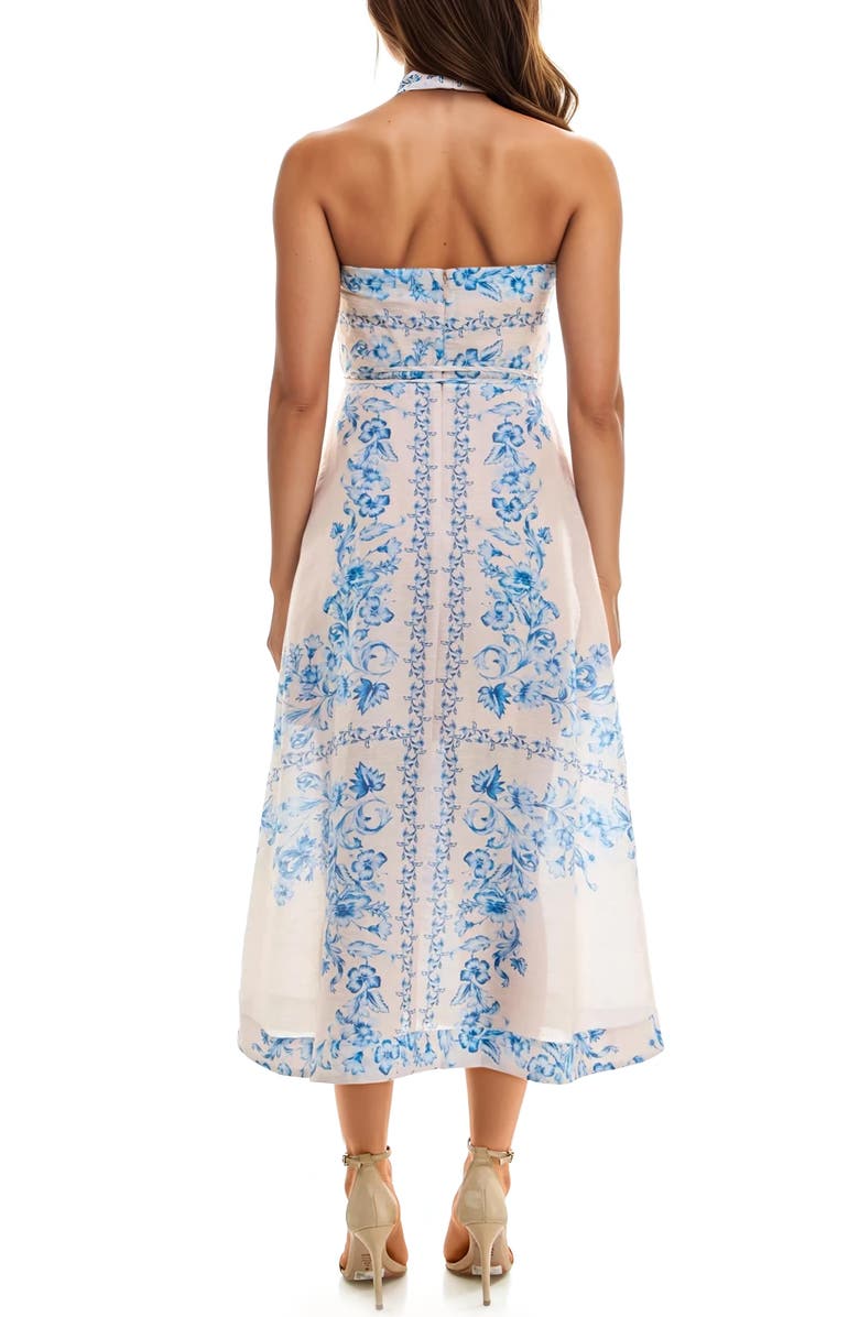 Socialite Midi Halter Dress, Alternate, color, Blush/ Blue