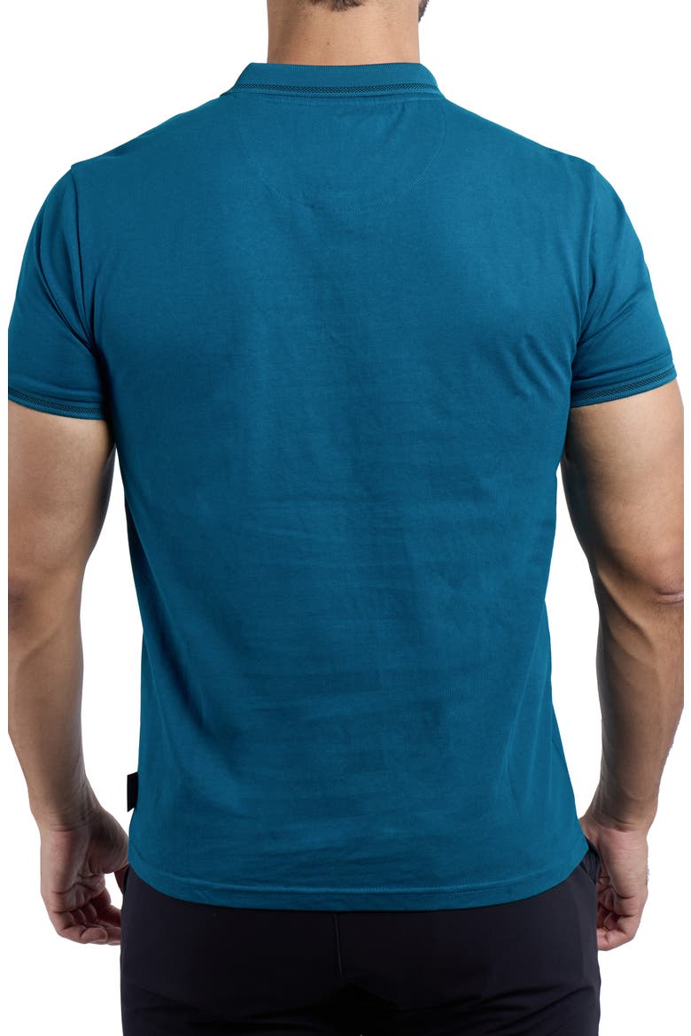 Jacquard Polo, Alternate, color, TEAL/ BLACK
