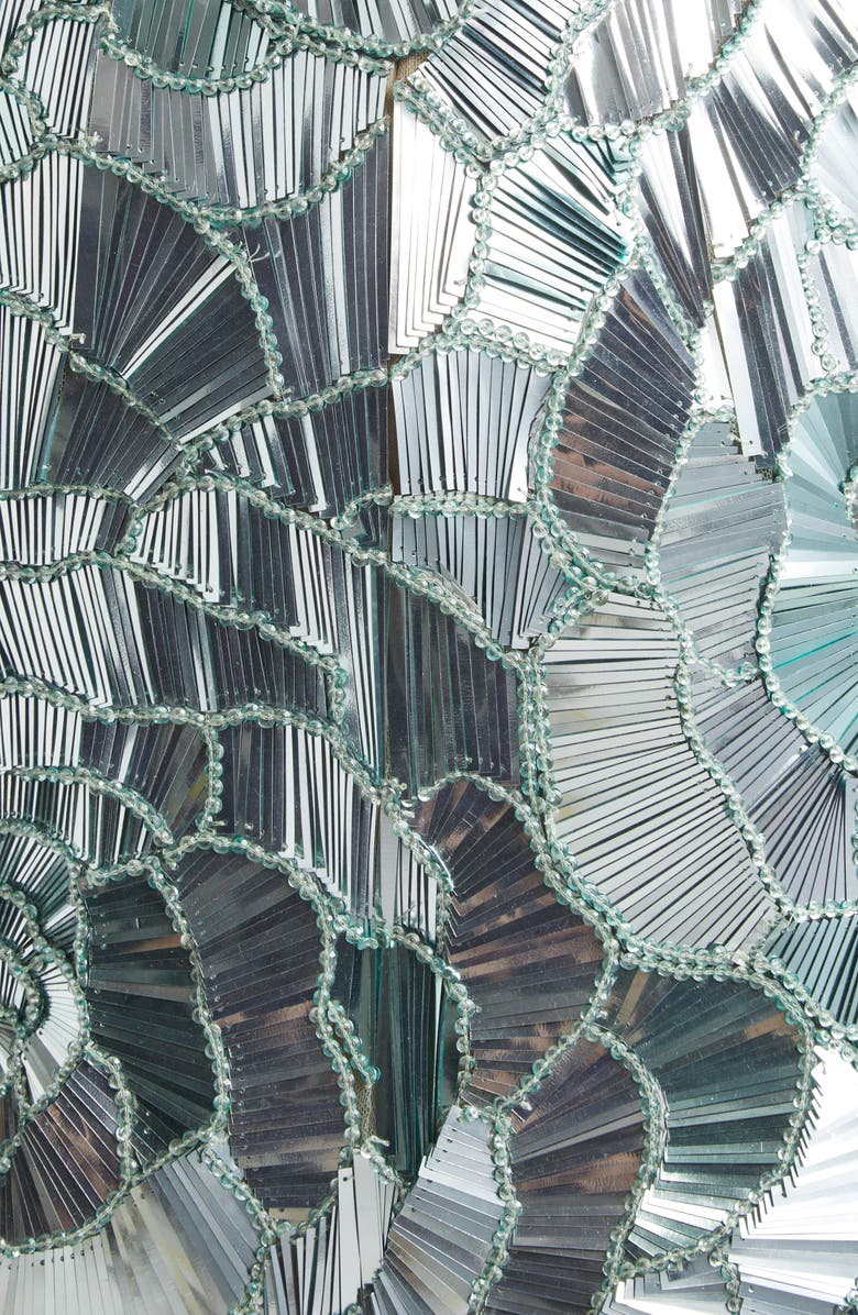 Oscar de la Renta Geometric Sequin Cocktail Dress, Alternate, color,