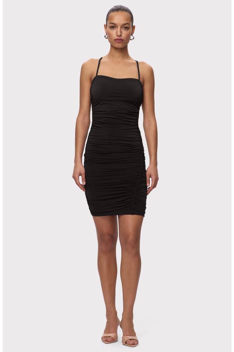Ruched Jersey Minidress, Alternate, color, BLACK-001