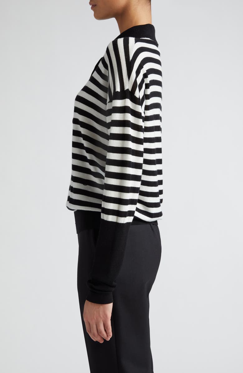 Maria McManus Stripe Long Sleeve Organic Cotton & Recycled Cashmere Polo, Alternate, color, 