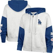 Stoney Clover Lane X '47 Women's '47 x Stoney Clover Lane Heather Gray/Royal Los Angeles Dodgers Color Block Full-Zip Hoodie