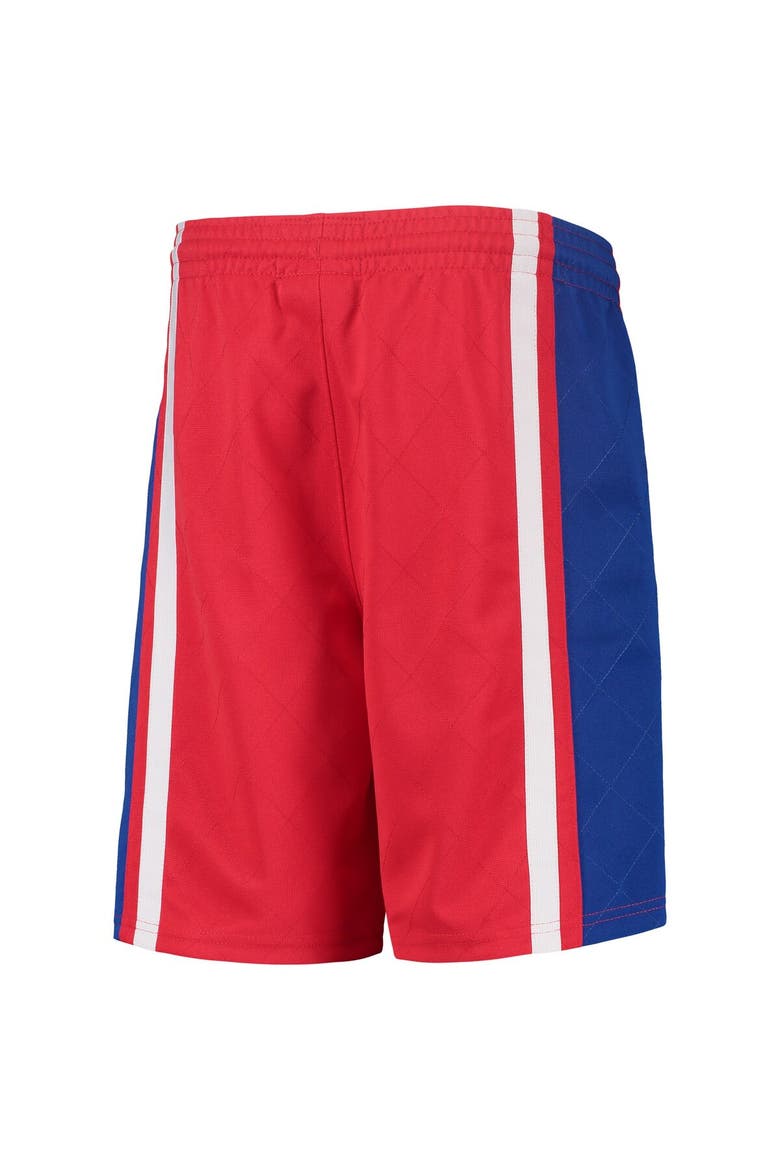 Youth Mitchell & Ness Red Philadelphia 76ers 1996 Hardwood Classics 75th Anniversary Swingman Shorts, Alternate, color, Red