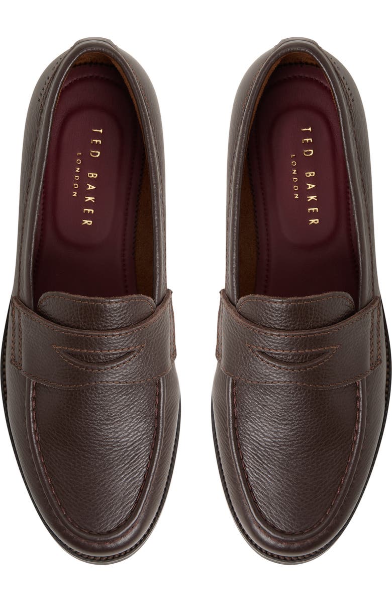 Ted Baker London Parliament Penny Loafer, Alternate, color, Dark Brown