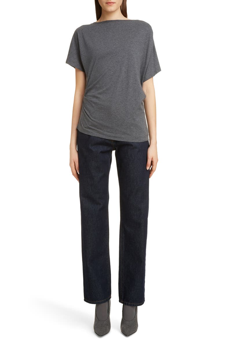 Heral Side Pleat Top, Alternate, color, GREY MEL
