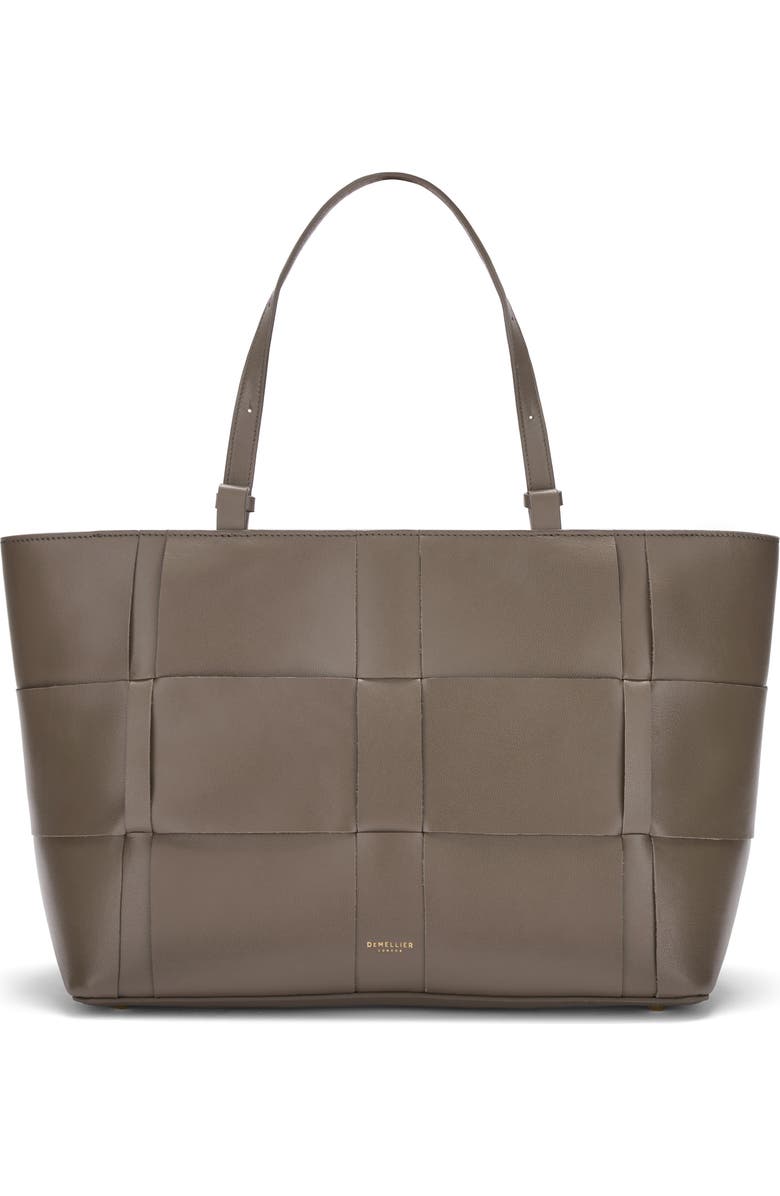 DeMellier The Florence Woven Leather Tote, Main, color, Dark Taupe
