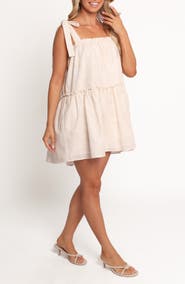 Petal & Pup Wells Woodcut Print Cotton & Linen Sundress
