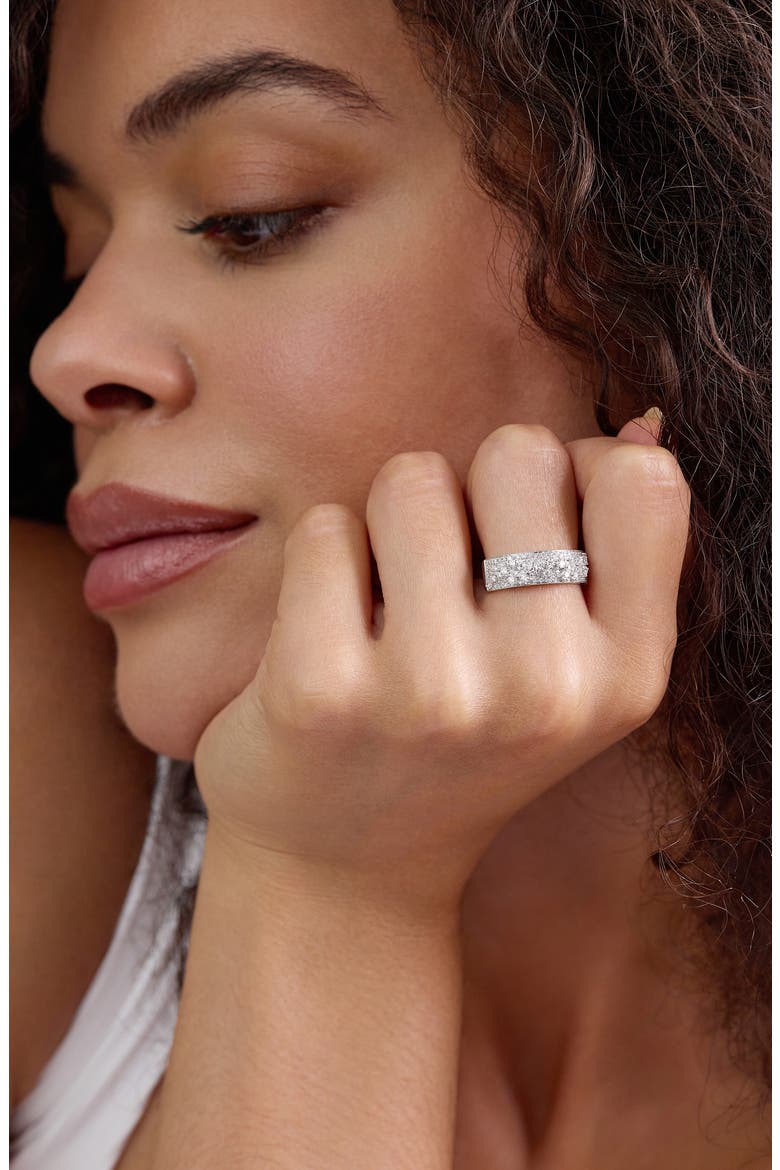 Mika Diamond Pavé Band Ring (Online Trunk Show), Alternate, color, WHITE
