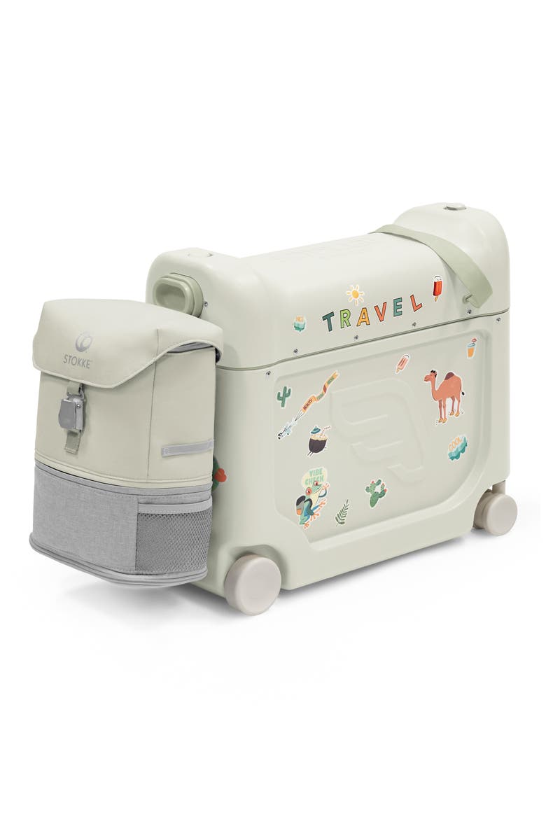 JetKids BedBox® Ride-On Carry-On Suitcase & Backpack Travel Set, Alternate, color, GREEN