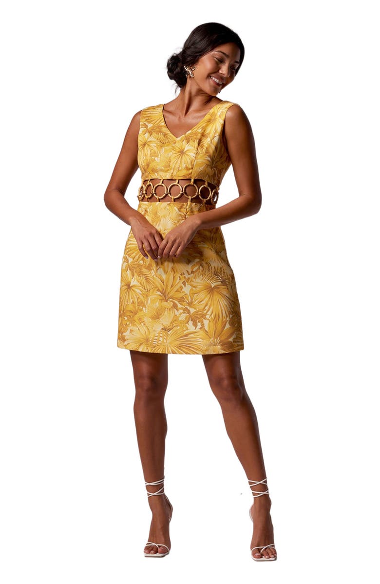 Tori Richard Bird Watch Pebble Dress, Main, color, 